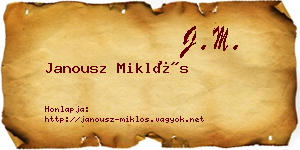 Janousz Miklós névjegykártya